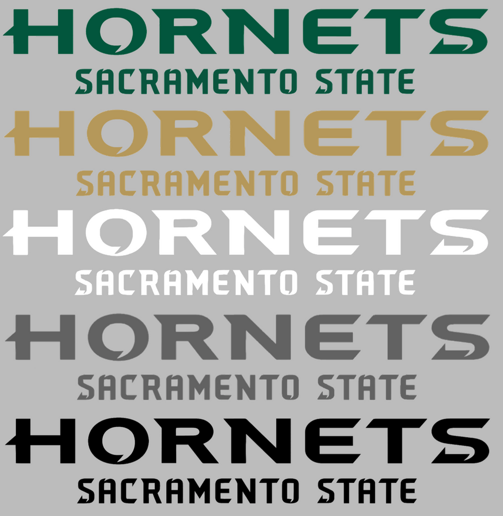 Sacramento State Hornets Team Name Logo Premium DieCut Vinyl Decal PICK COLOR & SIZE