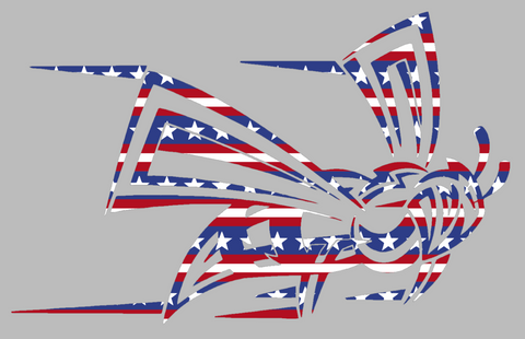Sacramento State Hornets Mascot Logo Stars & Stripes USA American Flag Vinyl Decal PICK SIZE