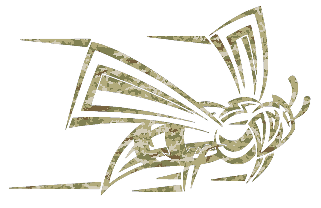 Sacramento State Hornets Mascot Logo Salute to Service Camouflage Camo Vinyl Decal PICK SIZE