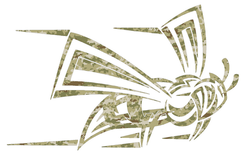 Sacramento State Hornets Mascot Logo Salute to Service Camouflage Camo Vinyl Decal PICK SIZE