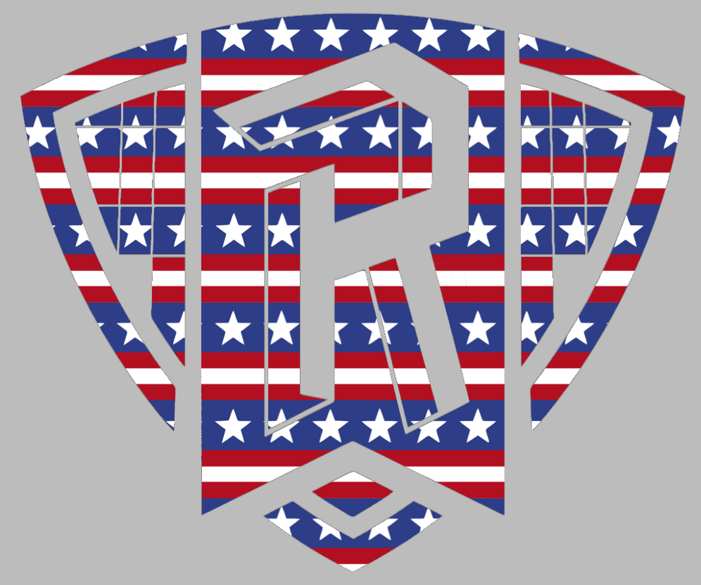 Radford Highlanders Team Logo Stars & Stripes USA American Flag Vinyl Decal PICK SIZE