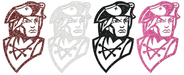 Colgate Raiders Metallic Sparkle Mascot Logo Premium DieCut Vinyl Decal PICK COLOR & SIZE