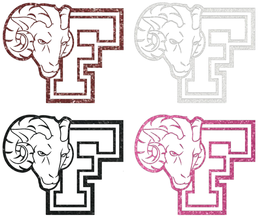 Fordham Rams Metallic Sparkle Mascot Logo Premium DieCut Vinyl Decal PICK COLOR & SIZE