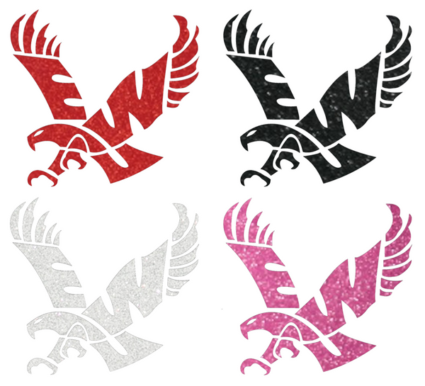 Eastern Washington Eagles Metallic Sparkle Team Logo Premium DieCut Vinyl Decal PICK COLOR & SIZE