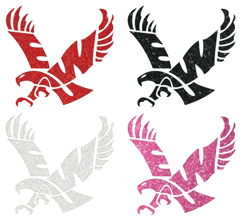 Eastern Washington Eagles Metallic Sparkle Team Logo Premium DieCut Vinyl Decal PICK COLOR & SIZE