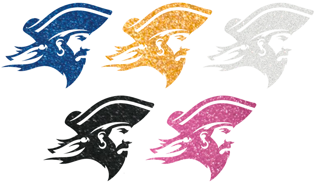 ETSU Buccaneers Metallic Sparkle Mascot Logo Premium DieCut Vinyl Decal PICK COLOR & SIZE