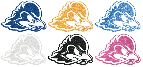 Delaware Blue Hens Metallic Sparkle Team Logo Premium DieCut Vinyl Decal PICK COLOR & SIZE