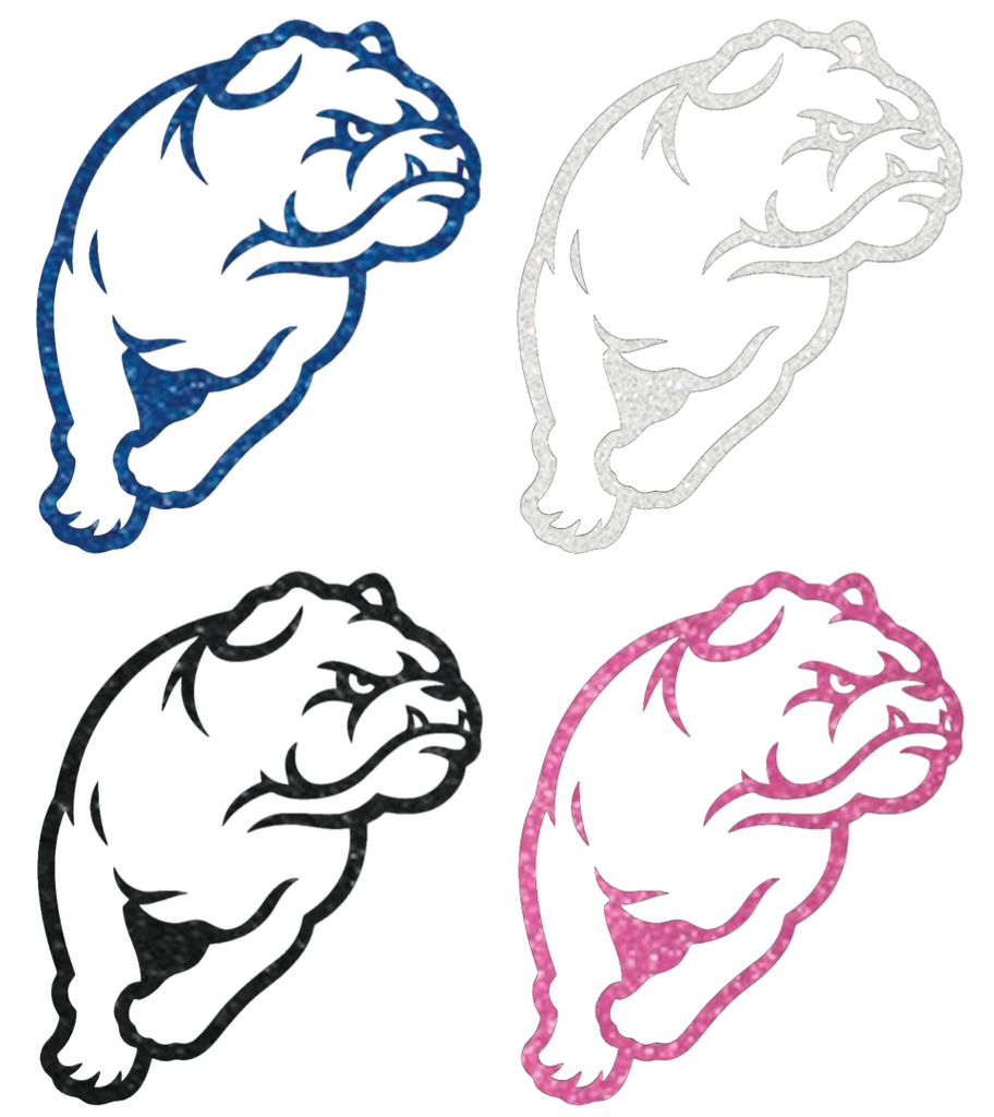 Drake Bulldogs Metallic Sparkle Mascot Logo Premium DieCut Vinyl Decal PICK COLOR & SIZE
