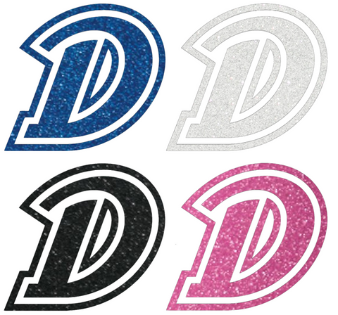 Drake Bulldogs Metallic Sparkle Team Logo Premium DieCut Vinyl Decal PICK COLOR & SIZE