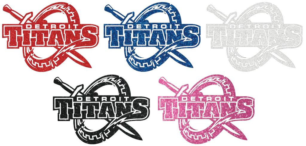 Detroit Mercy Titans Metallic Sparkle Team Logo Premium DieCut Vinyl Decal PICK COLOR & SIZE