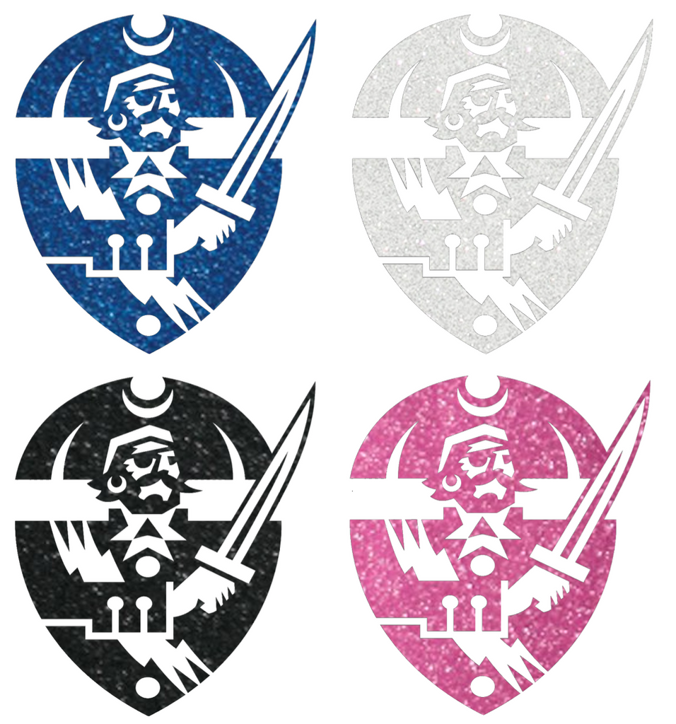 Hampton Pirates Metallic Sparkle Team Logo Premium DieCut Vinyl Decal PICK COLOR & SIZE