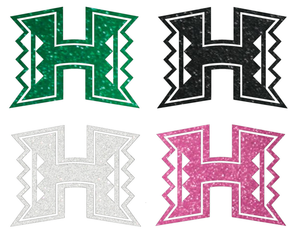 Hawaii Warriors Metallic Sparkle Team Logo Premium DieCut Vinyl Decal PICK COLOR & SIZE