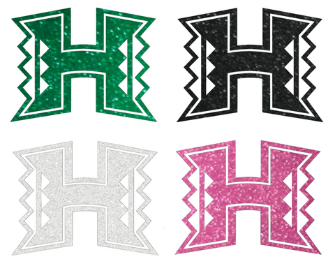 Hawaii Warriors Metallic Sparkle Team Logo Premium DieCut Vinyl Decal PICK COLOR & SIZE