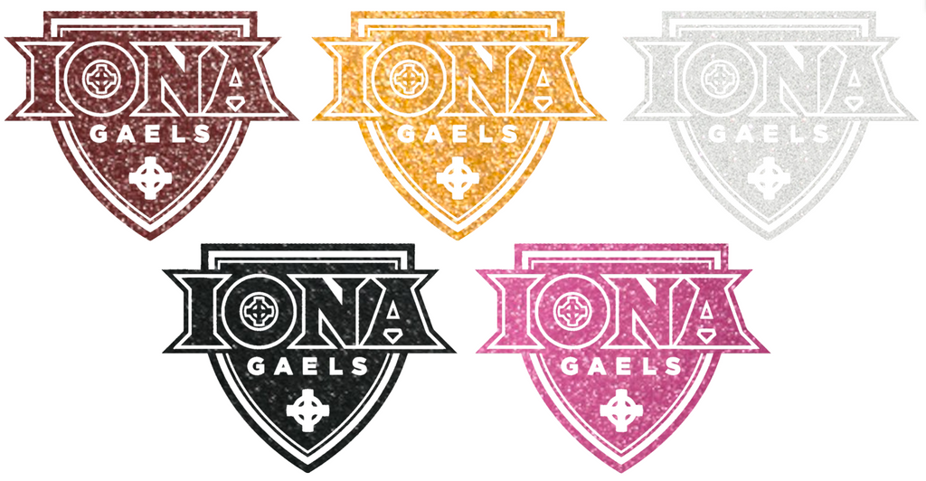 Iona Gaels Metallic Sparkle Team Logo Premium DieCut Vinyl Decal PICK COLOR & SIZE