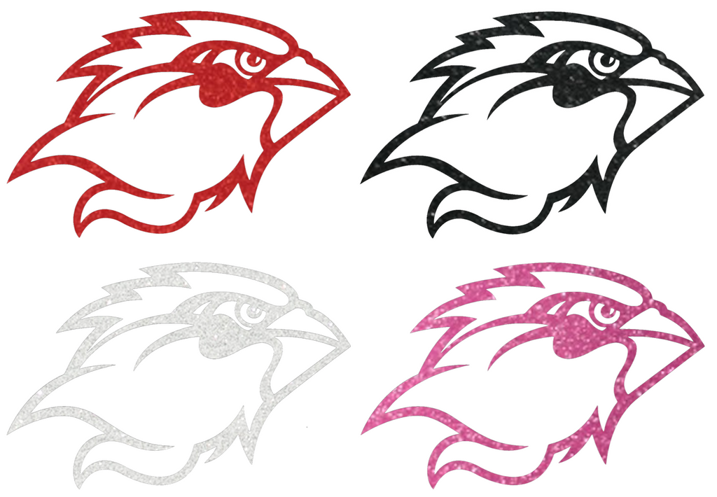 Lamar Cardinals Metallic Sparkle Mascot Logo Premium DieCut Vinyl Decal PICK COLOR & SIZE