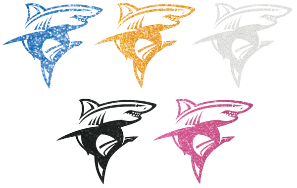 LIU Sharks Metallic Sparkle Mascot Logo Premium DieCut Vinyl Decal PICK COLOR & SIZE