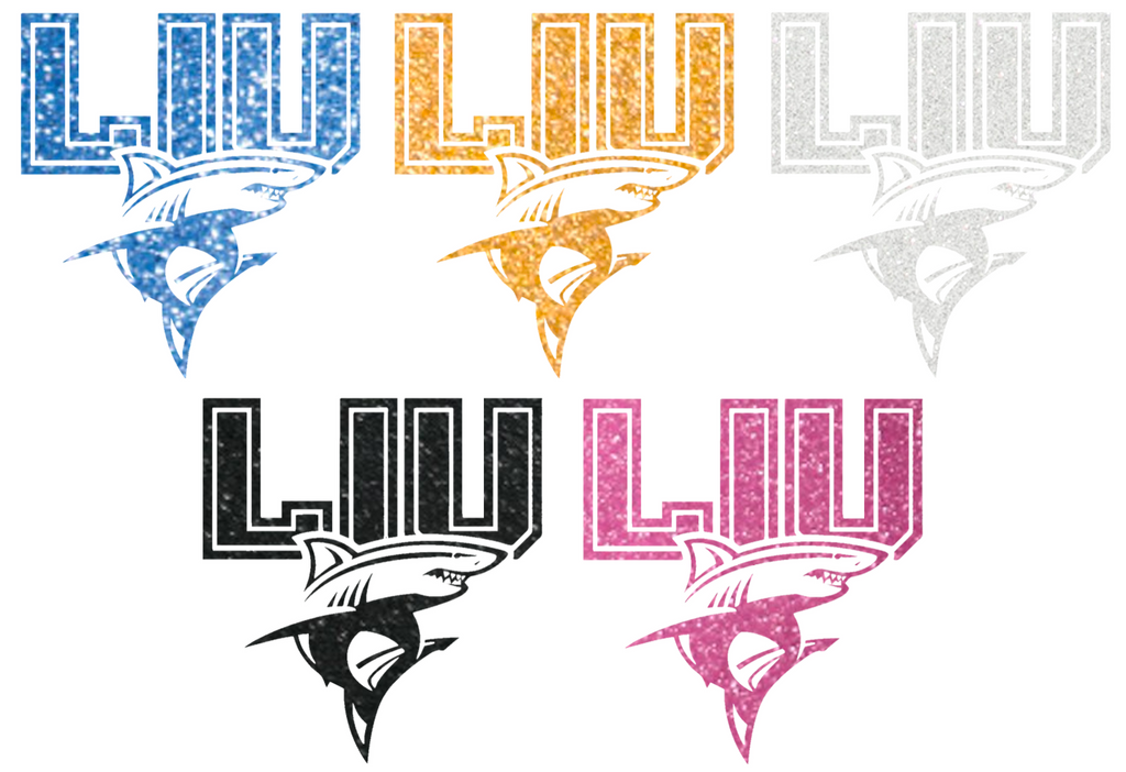 LIU Sharks Metallic Sparkle Team Logo Premium DieCut Vinyl Decal PICK COLOR & SIZE