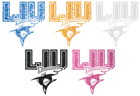LIU Sharks Metallic Sparkle Team Logo Premium DieCut Vinyl Decal PICK COLOR & SIZE