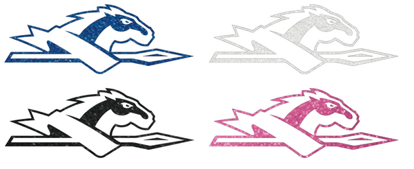 Longwood Lancers Metallic Sparkle Team Logo Premium DieCut Vinyl Decal PICK COLOR & SIZE