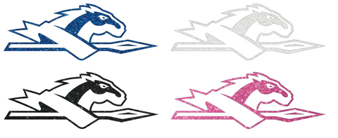 Longwood Lancers Metallic Sparkle Team Logo Premium DieCut Vinyl Decal PICK COLOR & SIZE
