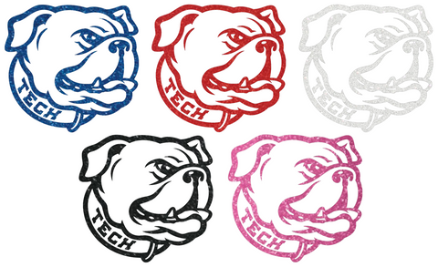 Louisiana Tech Bulldogs Metallic Sparkle Mascot Logo Premium DieCut Vinyl Decal PICK COLOR & SIZE