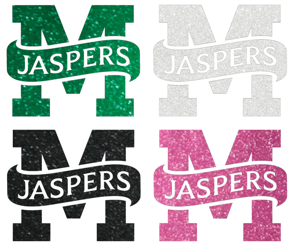 Manhattan Jaspers Metallic Sparkle Team Logo Premium DieCut Vinyl Decal PICK COLOR & SIZE