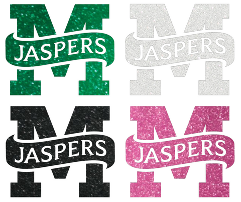 Manhattan Jaspers Metallic Sparkle Team Logo Premium DieCut Vinyl Decal PICK COLOR & SIZE