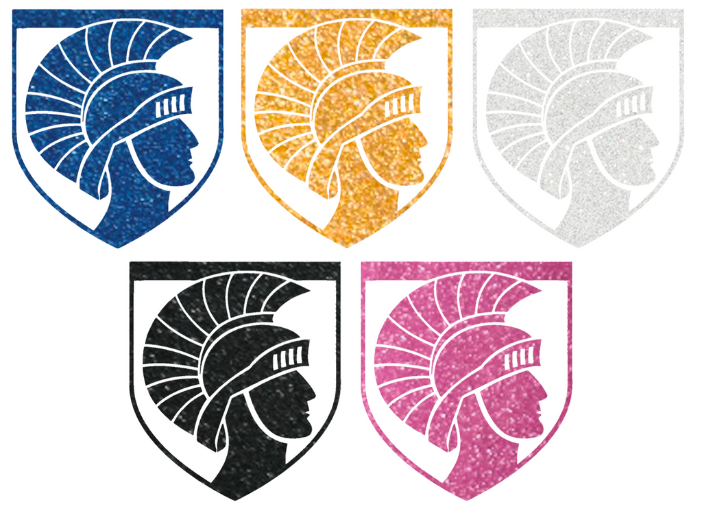 Merrimack Warriors Metallic Sparkle Mascot Logo Premium DieCut Vinyl Decal PICK COLOR & SIZE