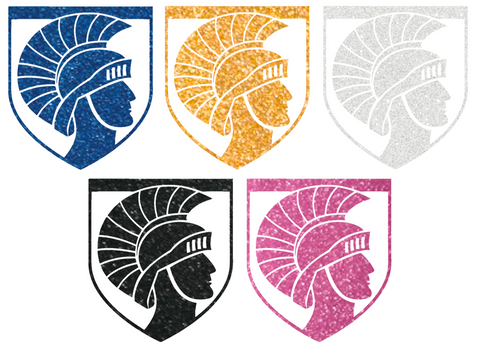 Merrimack Warriors Metallic Sparkle Mascot Logo Premium DieCut Vinyl Decal PICK COLOR & SIZE