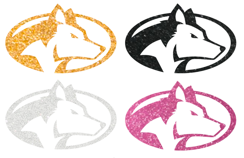 Michigan Tech Huskies Metallic Sparkle Team Logo Premium DieCut Vinyl Decal PICK COLOR & SIZE