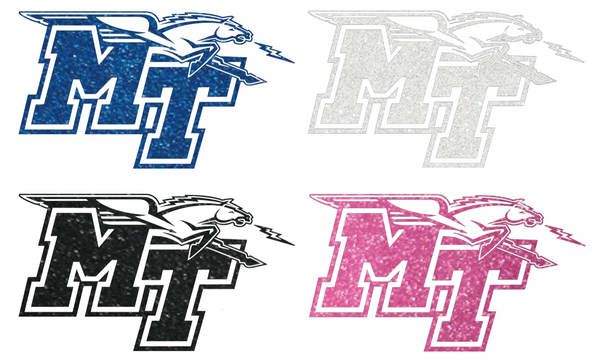 Middle Tennessee Blue Raiders Metallic Sparkle Team Logo Premium DieCut Vinyl Decal PICK COLOR & SIZE
