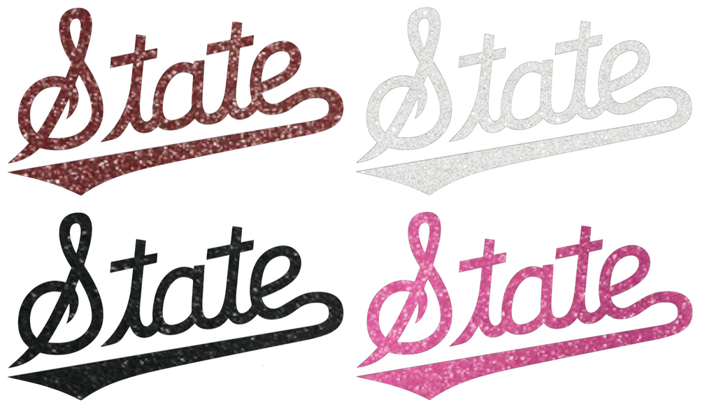 Mississippi State Bulldogs Metallic Sparkle Team Logo Premium DieCut Vinyl Decal PICK COLOR & SIZE
