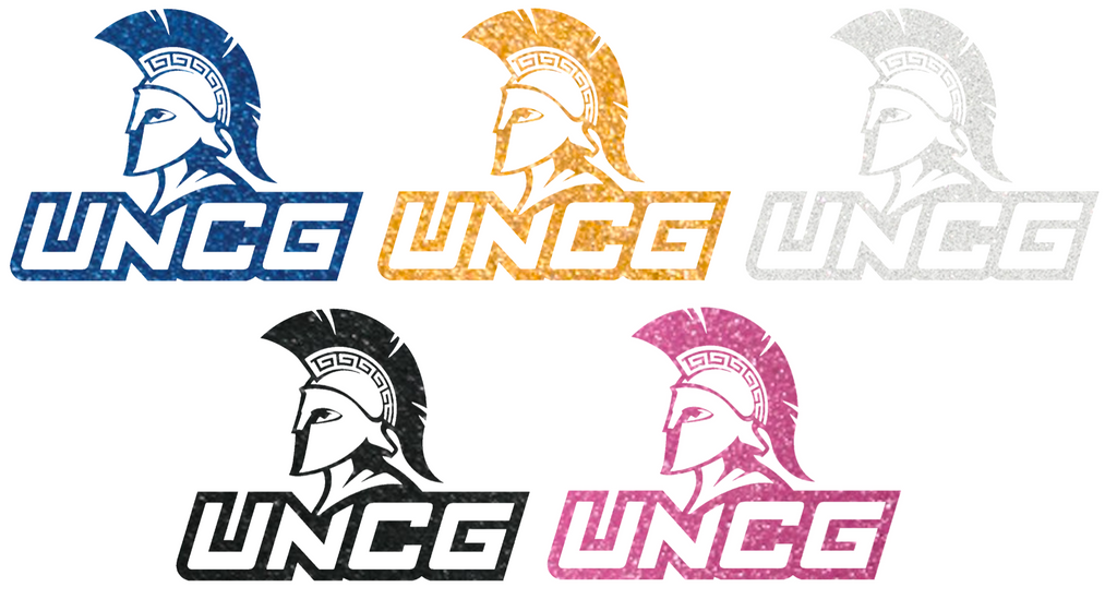 NC Greensboro Spartans Metallic Sparkle Team Logo Premium DieCut Vinyl Decal PICK COLOR & SIZE
