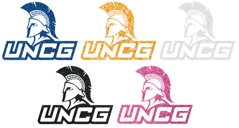 NC Greensboro Spartans Metallic Sparkle Team Logo Premium DieCut Vinyl Decal PICK COLOR & SIZE