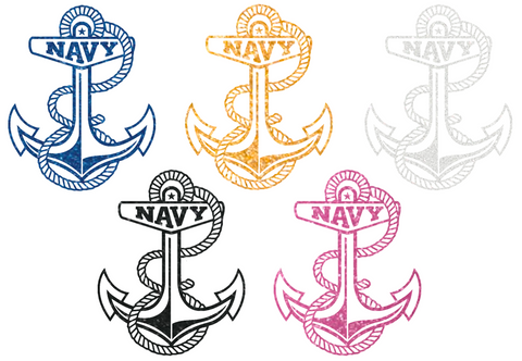 Navy Midshipmen Metallic Sparkle Anchor Logo Premium DieCut Vinyl Decal PICK COLOR & SIZE