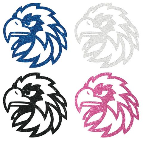 Monmouth Hawks Metallic Sparkle Team Logo Premium DieCut Vinyl Decal PICK COLOR & SIZE
