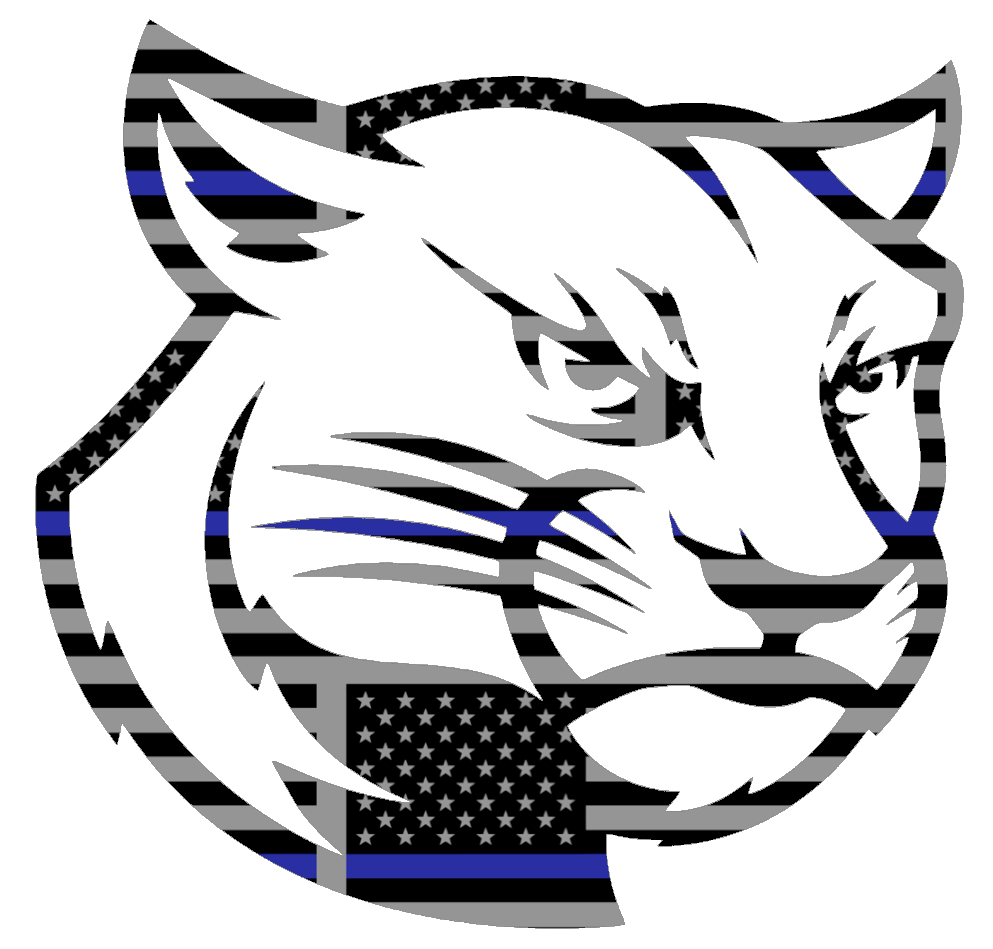 SIU Edwardsville Cougars Team Logo Thin Blue Line American Flag Premium DieCut Vinyl Decal PICK SIZE