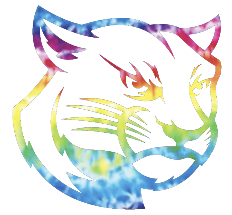 SIU Edwardsville Cougars Team Logo Crucial Catch Cancer Tie Dye Vinyl Decal PICK SIZE