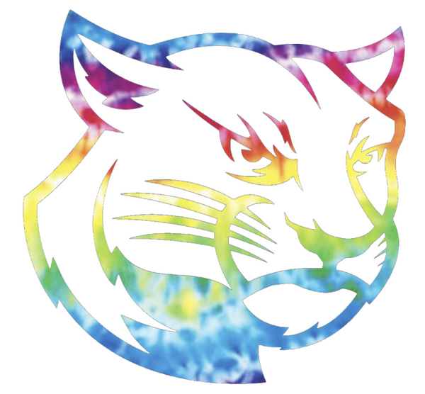SIU Edwardsville Cougars Team Logo Crucial Catch Cancer Tie Dye Vinyl Decal PICK SIZE