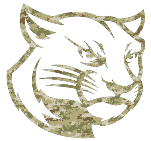 SIU Edwardsville Cougars Team Logo Salute to Service Camouflage Camo Vinyl Decal PICK SIZE