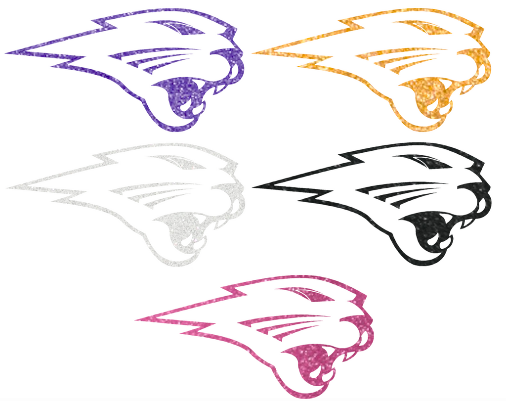 Northern Iowa Panthers Metallic Sparkle Mascot Logo Premium DieCut Vinyl Decal PICK COLOR & SIZE