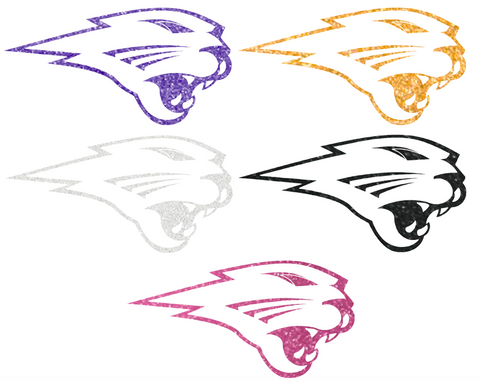 Northern Iowa Panthers Metallic Sparkle Mascot Logo Premium DieCut Vinyl Decal PICK COLOR & SIZE