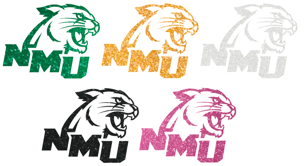 Northern Michigan Wildcats Metallic Sparkle Team Logo Premium DieCut Vinyl Decal PICK COLOR & SIZE