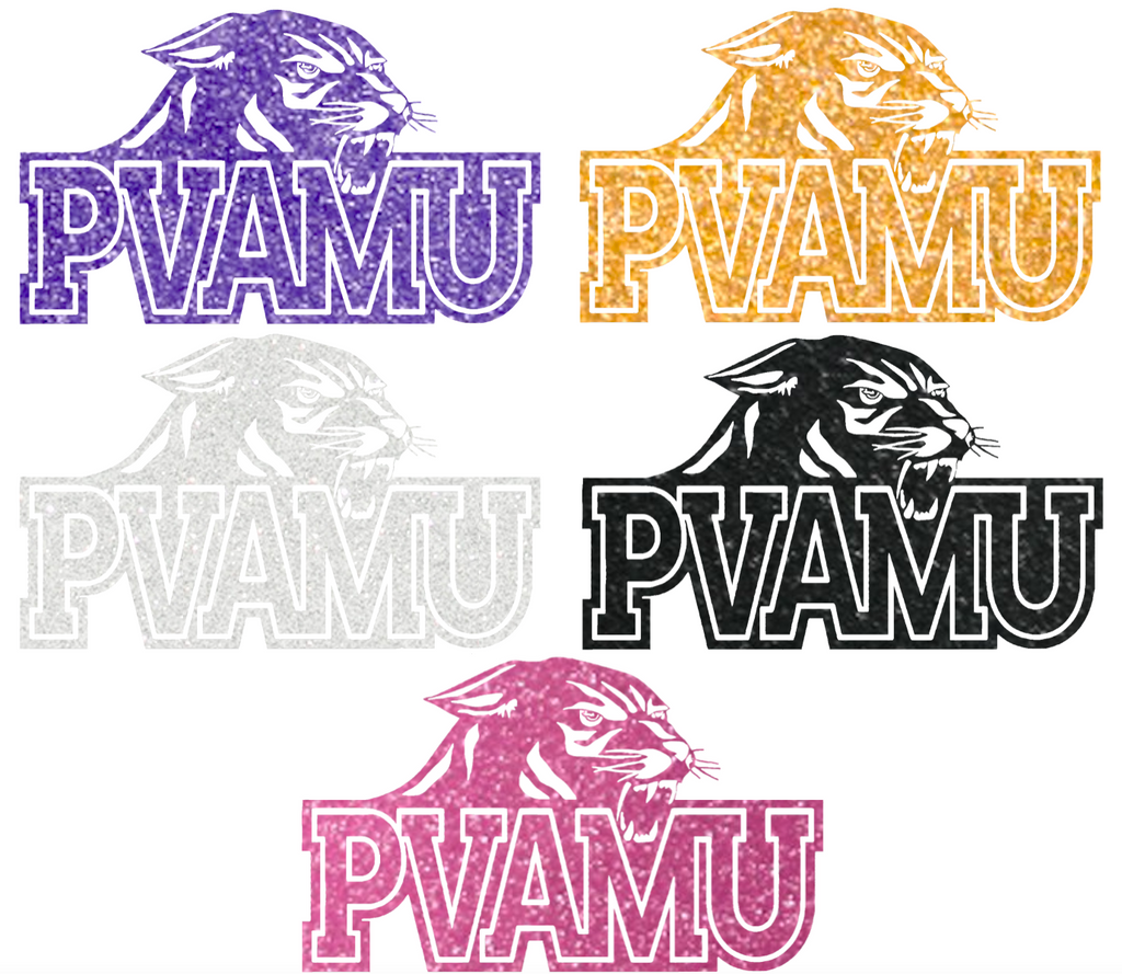 Prairie View A&M Panthers Metallic Sparkle Team Logo Premium DieCut Vinyl Decal PICK COLOR & SIZE