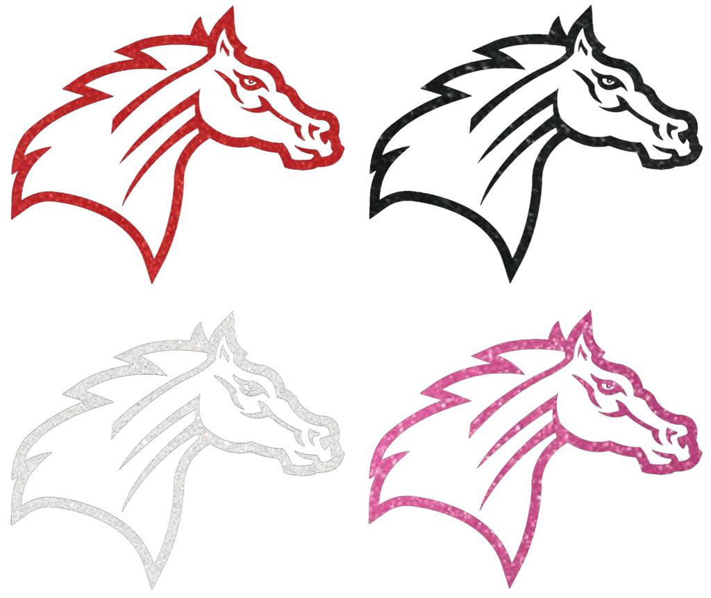Rider Broncs Metallic Sparkle Team Logo Premium DieCut Vinyl Decal PICK COLOR & SIZE