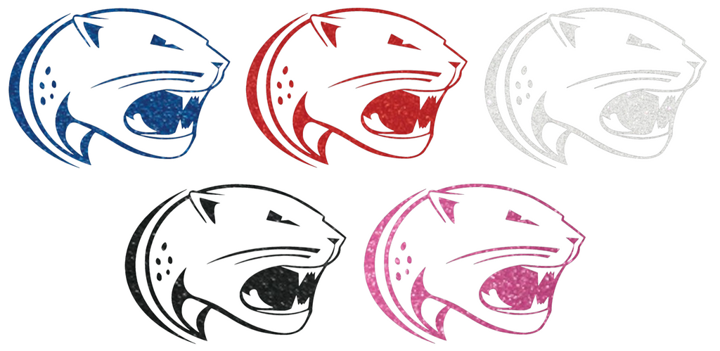 South Alabama Jaguars Metallic Sparkle Team Logo Premium DieCut Vinyl Decal PICK COLOR & SIZE