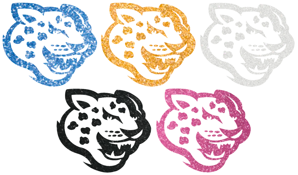 Southern Jaguars Metallic Sparkle Mascot Logo Premium DieCut Vinyl Decal PICK COLOR & SIZE