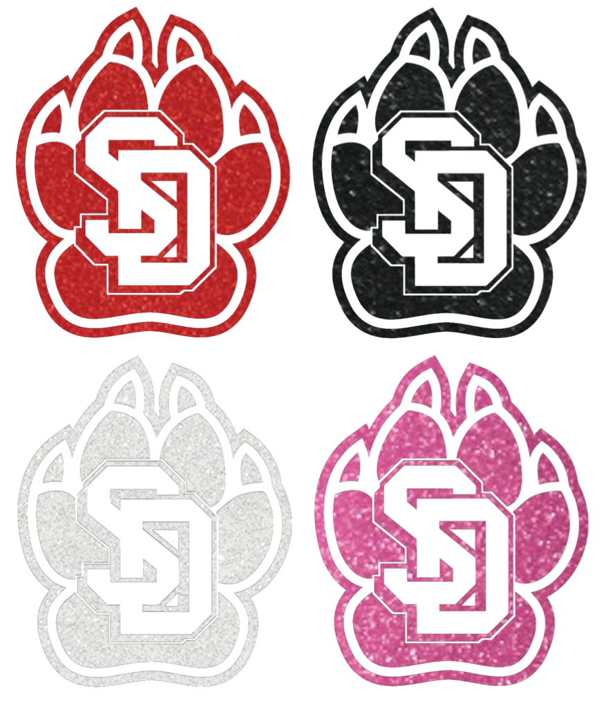 South Dakota Coyotes Metallic Sparkle Team Logo Premium DieCut Vinyl Decal PICK COLOR & SIZE