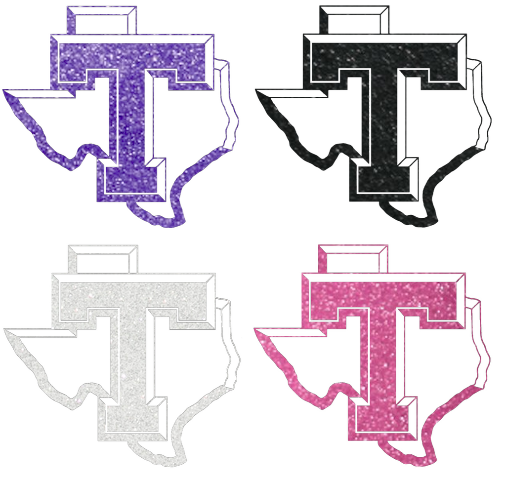 Tarleton Texans Metallic Sparkle Team Logo Premium DieCut Vinyl Decal PICK COLOR & SIZE