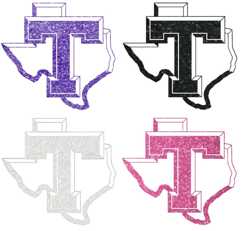 Tarleton Texans Metallic Sparkle Team Logo Premium DieCut Vinyl Decal PICK COLOR & SIZE